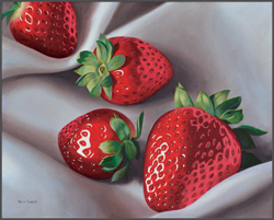 Strawberries On Linen - Nance Danforth Paintings